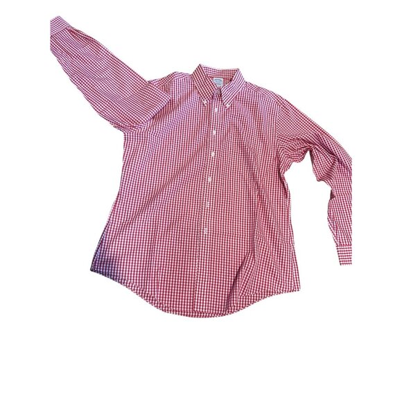 Brooks Brothers Red & White Checkered The Original Polo Shirt size L - Picture 1 of 7